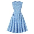 thumbnail image 1 of WILLBEST Vestidos de Algodon para Mujer, Vestido Vintage con Estampado Floral de Cintura Alta para Mujer, Vestidos Casuales de Playa con Bolsillos, Vestidos Largos Midi Mediana​​, 1 of 2