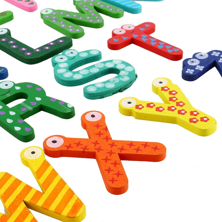 26pcs Magnetic Letters for Kids, Wooden Cute Animal Alphabet ABC