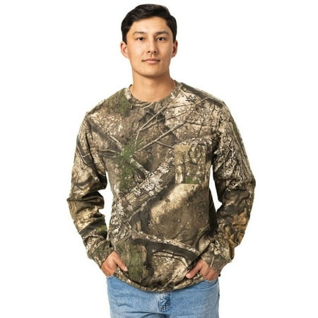 Realtree Men's Long Sleeve Cotton Shirt Soft Breathable 100% Cotton APX Camo Pattern Relaxed Fit Outdoor Hunting & Everyday Wear | Size 4X