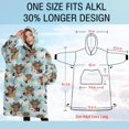thumbnail image 4 of Oversized Wearable Blanket Hoodie,Blue Highland Cow Flower Butterfly Pattern Sherpa Blanket Hoodie with Super Pockets,Super Warm Fuzzy Pullover for Women & Men, 4 of 6