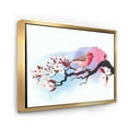 thumbnail image 3 of Designart 'Pink Bird Sitting On Cherry Branch' Traditional Framed Canvas Wall Art Print, 3 of 5