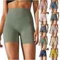 thumbnail image 6 of Lovskoo Workout Biker Shorts Women Solid Color High Waisted Tummy Control Nylon Booty Athletic Shorts for Yoga Dance Gray, 6 of 6