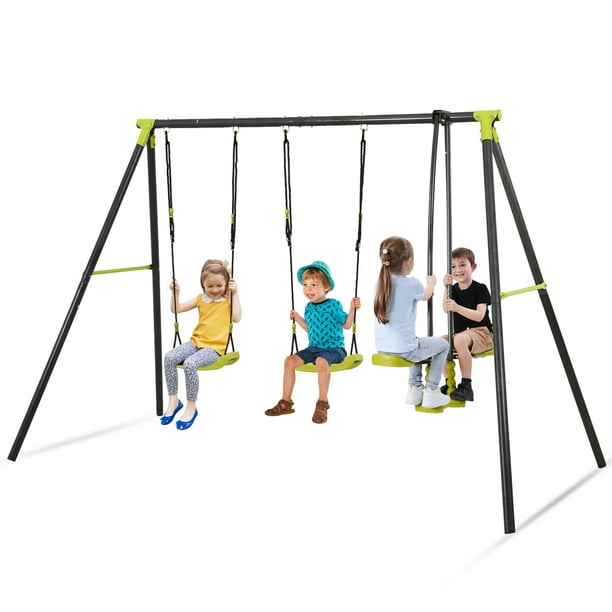 Swing Set for Kids, SYNGAR Outdoor 3in1 Swing Set with Single Swings and Glide Ride