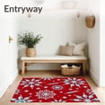 thumbnail image 3 of ODIKA 8'x10' Machine Washable Non-Slip Area Rug, Winter Wonderland Crystal Formation Tread Protectors High Traffic Rug, Red, 652079, 3 of 7