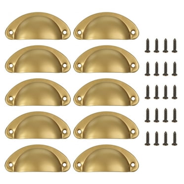 Uxcell 10pcs Drawer Handles for Kitchen Cupboard Furniture, Gold Tone
