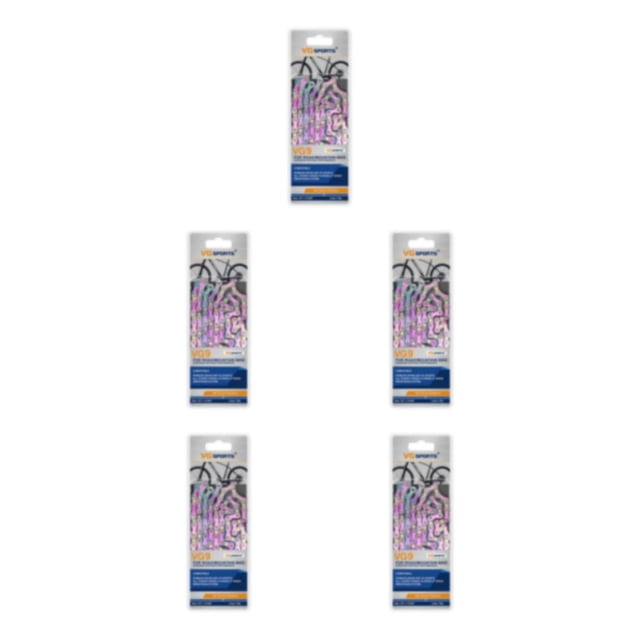 relayinert Stylish Enhanced Safety Carbon Steel Bicycle Chain For Easy Riding Easy To Install Road Bike Chain Colorful 9 Speed 5Set