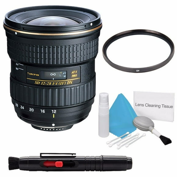 Tokina 12-28mm f/4.0 AT-X Pro APS-C Lens for Canon (International Model) No Warranty+Deluxe Cleaning Kit + Lens Cleaning Pen + 77mm 3 Piece Filter Kit Bundle 4