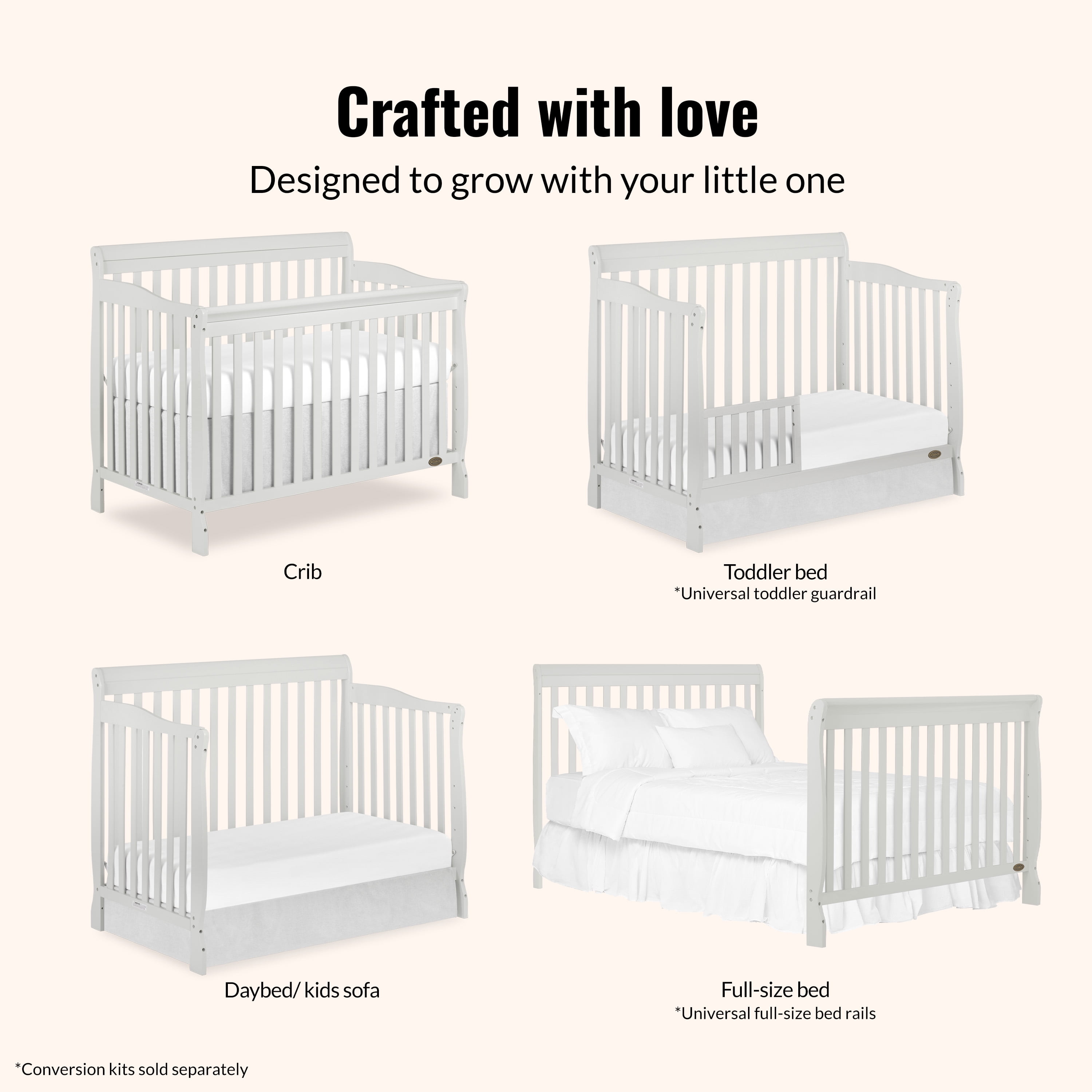 Dream On Me Ashton Convertible 5-in-1 Crib, Model #660