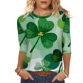 thumbnail image 2 of Craaazy St Patricks Day Tops for Women Green Theme Holiday Shirts Gifts, 2 of 8