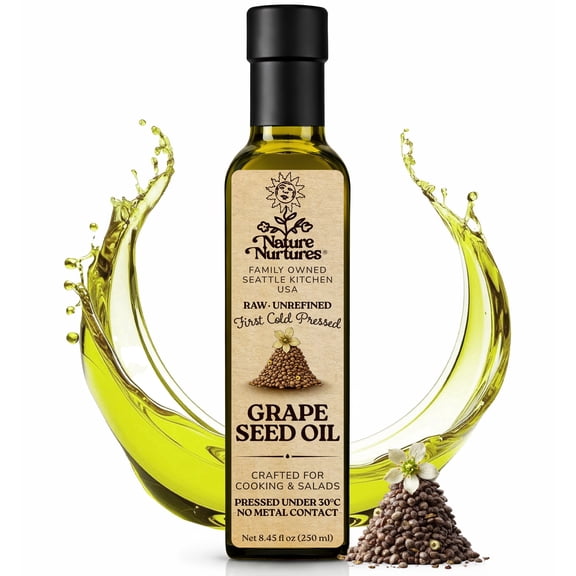 Grapeseed Oil for Cooking | Raw First Cold Pressed | Single Press Below 30C | Unrefined | Made in USA