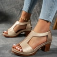 thumbnail image 3 of Dakaela Women's Orthopedic Sandals Chunky Heel T Strap Summer Dressy Pumps Comfort Walking Slip on Shoes, 3 of 8