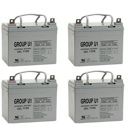 12V 32Ah U1 Gel Battery Replaces UPS 33Ah Werker WKA12-33J - 4 Pack