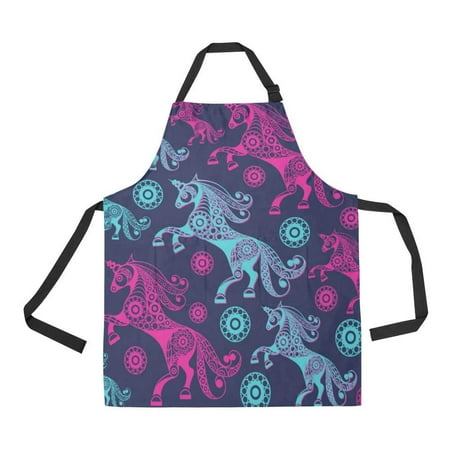 

ASHLEIGH Abstract Decorative Unicorn Adjustable Bib Apron with Pockets Apron for Cooking Baking Gardening