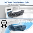 thumbnail image 2 of Toilet Bowl Brush Holder Set: Deep Cleaning Silicone Toilet Cleaner Scrubber Under Rim with Curved Bristle for Bathroom Dead Corner Clean - Modern Rv Toilet Decorative Accessories - White, 2 of 7