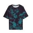thumbnail image 2 of AKOEE Tie Dye T-Shirts Womens Oversized Fit Summer Crewneck Short Sleeve Tops Loose Casual Workout Tees (XL, Black), 2 of 8