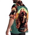 thumbnail image 3 of Retro Dog Men's Hawaiian Printed Short Sleeve Button Down Casual Beach Shirt's, Unisex, 3 of 6