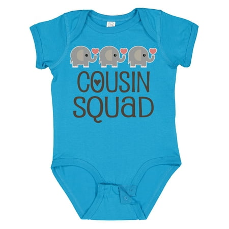 

Inktastic Cousin Squad Elephant Gift Baby Boy or Baby Girl Bodysuit