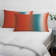 thumbnail image 4 of Red Teal Orange Ombre Throw Pillow Covers, Modern Art Aesthetics Abstract Soft Breathable Pillow Cases with Invisible Zipper for Sleeping, Toddler Pillowcases for Couch Bed Sofa Chair 12x20 Inches, 4 of 9