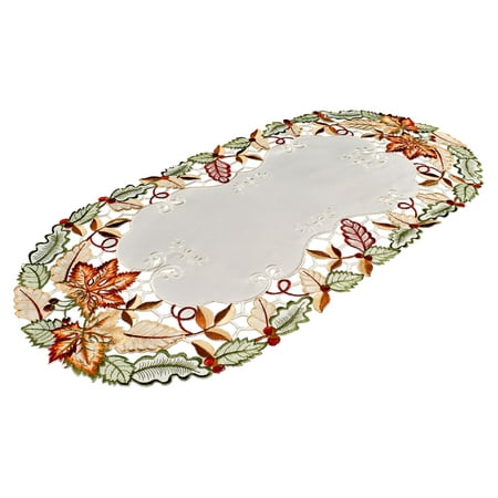 

Fall Maple Leaf Oval Table Runner (14 x 27 )