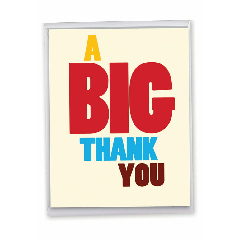 1 Large Funny Thank You Greeting Card (8.5 X 11 Inch) - Big Thank You Thank  You Card J9689 - Walmart.Com