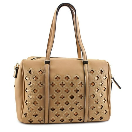 MG Collection Beatriz Cutout Bowling Tote Women  Synthetic Tan Shoulder Bag