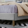 thumbnail image 6 of Full Size Upholstered Platform Bed Frame with Vertical Channel Tufted Headboard, Modern Linen Fabric Full Bed Frames with Wood Slats Support,No Box Spring Needed,Gray, 6 of 8