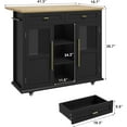 thumbnail image 2 of Senfot Kitchen Island Cart with Storage, Rolling Kitchen Island with Drop Leaf, Microwave Cart on Wheels, Table Bar Cart for Kitchen with Towel Rack for Kitchen,Dining Room, Black, 2 of 8