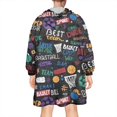 thumbnail image 2 of Basketball Graffiti Pattern Wearable Oversized Blanket,Wearable Blanket Hoodie for Adults,Cozy Hooded Blankets with Super Pockets,Super Warm Fuzzy Pullover for Women & Men, 2 of 6
