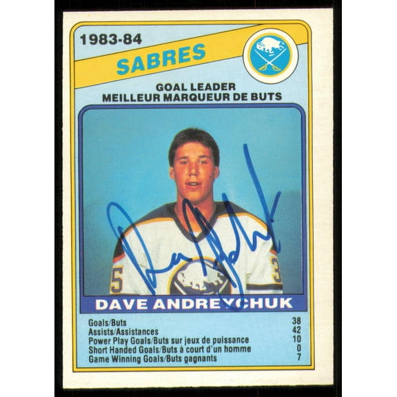 Dave Andreychuk Autographed 1984-85 O-Pee-Chee Card #353 Buffalo Sabres SKU #255076