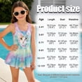 thumbnail image 7 of Xixirimido Cat Colorful Tie-dye Print Girls Swimsuits One Piece Sleeveless Swimwear with Skirt Modest Bathing Suit with Built-in Shorts Beach Vacation Swim Dress, 5-6 Years, 7 of 7