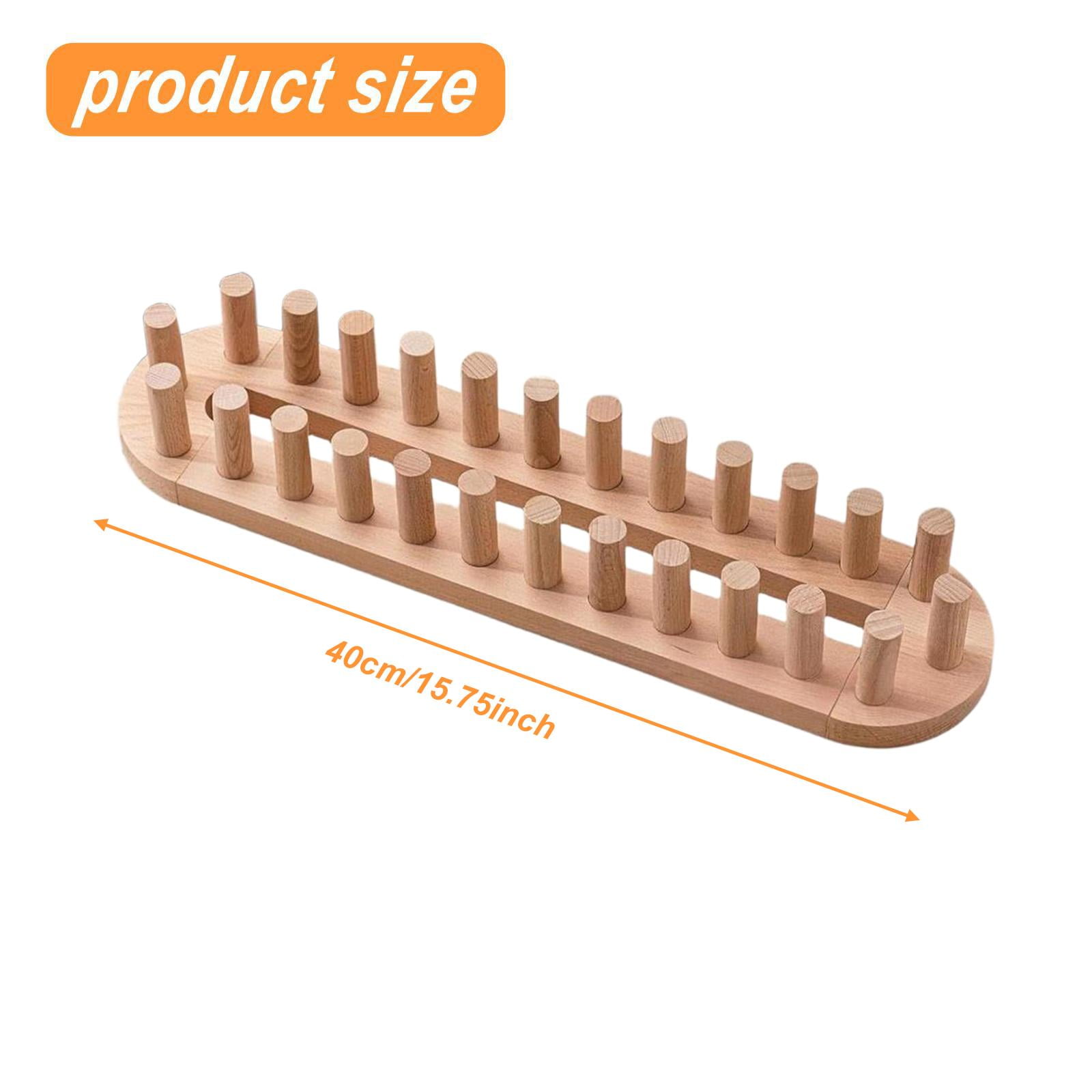 Blanket Knitting Loom Wooden Peg Frame Adjustable Size for DIY Chunky Throw Blankets Weaving at Home