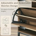 thumbnail image 4 of Rattan Shoe Cabinet with 4 Flip Drawers, Shoe Storage Cabinet with Adjustable Shelves, Narrow Shoe Cabinet with Metal Legs & Handles for Entryway, Hallway, Organizer, Rustic Oak Rattan, 4 of 13