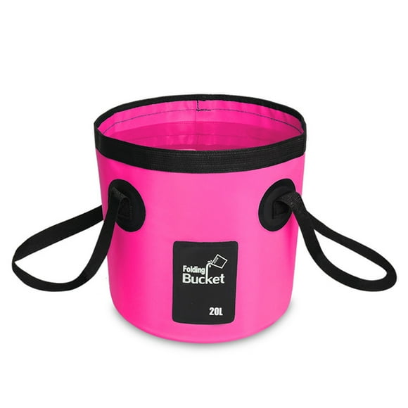 Eigraketly Cubo de agua plegable de PVC, resistente al agua, lavabo, senderismo, de coches, contenedor organizador con asa, accesorios Pescar Rosa 20L Eigraketly OD022092-10
