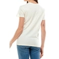 thumbnail image 5 of Women's Basic Solid Crew Neck T Shirt, Small, Ivory, 5 of 5