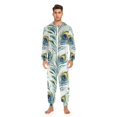 thumbnail image 3 of FORMRS Onesies Pajama for Adults Unisex Hoodie Winter Jumpsuit One Piece Sleepwear, Sizes S-2XL, Peacock Feather, 3 of 7