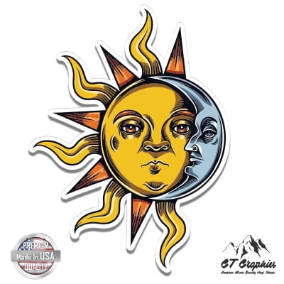Sun Moon - 12" Vinyl Sticker Waterproof Decal - Walmart.com