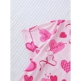 thumbnail image 6 of WIBACKER S-2XL Valentine's Day Womens Pajamas Set Short Sleeve Button Down 2 Piece Ribbon Heart Loungewear Sets Sleepwear, 6 of 10