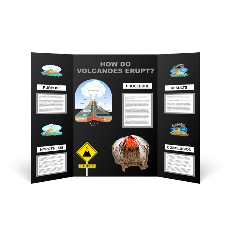 Pen + Gear Black Tri-Fold Project Display Board, 36