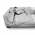 thumbnail image 3 of Scandinavian Soft Flannel Fleece Throw Blanket, Skiing Reindeer with Winter Clothing Christmas Season Illustration, Cozy Plush for Indoor and Outdoor Use, 50" x 60", White Charcoal Grey, by Ambesonne, 3 of 6
