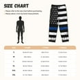 thumbnail image 3 of Logiee Thin Blue Line Flag Print Women Pajama Pants,Comfy Pj Bottom with Pockets & Drawstring,Stretch Casual Sleepwear-Medium, 3 of 6