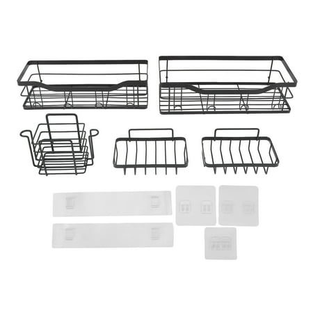 BIMZUC Adhesive Wall-Mounted Shower Shelf Set – 3-Tier Rust-Proof Metal Organizer Space-Saving No-Drill Installation Ideal for Bathroom Kitchen Washstand BIMZUC Adhesive Wall-Mounted Shower Shelf Set – 3-Tier Rust-Proof Metal Organizer Space-Saving No-Drill Installation Ideal for Bathroom Kitchen Washstand