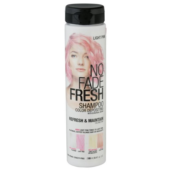 No Fade Fresh Light Pink Hair Color Depositing Shampoo with BondHeal Bond Rebuilder, Vegan, Cruelty-Free 6.4 oz