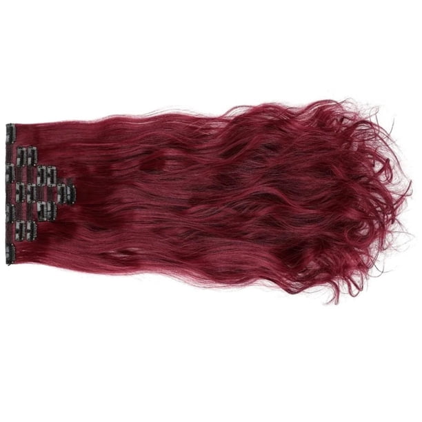 Extensión de cabello universal para mujer, peluca larga rizada con clip, pieza de cabello sintético de alta temperatura