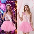 thumbnail image 7 of sixwipe Birthday Sash for Women Girls, 5 Layers Tutu Shorty Skirts, Glitter Birthday Crown Headband, Birthday Tiara and Bubble Skirt Set, Pink Happy Birthday Party Princess Decorations Supply, 7 of 7