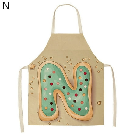

UDIYO Cooking Apron Cooking Bib Soft Texture Grease Resistant Flax Letter Printed Chef Kitchen Apron Baking Accessories
