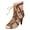 Brown, variant on Women's Leopard Stiletto Dressy Sandals Summer Fall Sexy Fishnet Peep Toe Lace up High Heels Dress Ankle Boots with Back Zipper Black Size 7