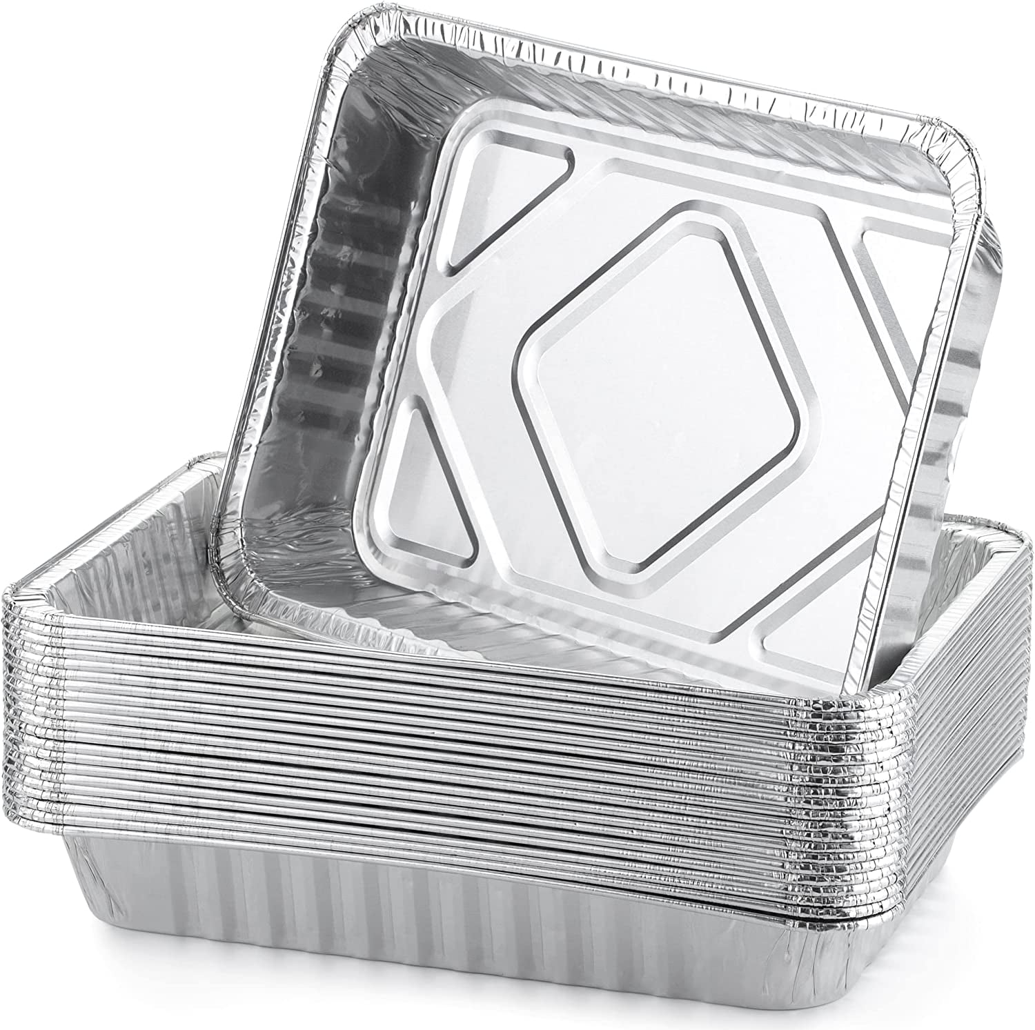 UNCO Grill Drip Pans Aluminum, 7.5” x 5”, 22pcs, Drip Pan Liners