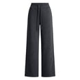 thumbnail image 4 of Wide Leg Yoga Pants for Women Baggy Sweatpants High Waisted Track Pants | Workout, Athletic, with Pockets, Y2k, Straight Leg, Lounge, Casual, Comfy, Vacation, Trousers, Daily Wear (Dark Gray,L), 4 of 7
