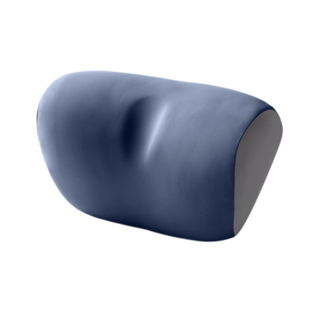 Almohada cervical ergonómica para coche con correa ajustable y suave para el reposacabezas. Azul