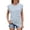 Light Blue, variant on Womens Tops Shirts Solid Color Fashion Casual Tank Crewneck Summer Lace Sleeve Casual Loose Plain Tees Blouses Light Blue M